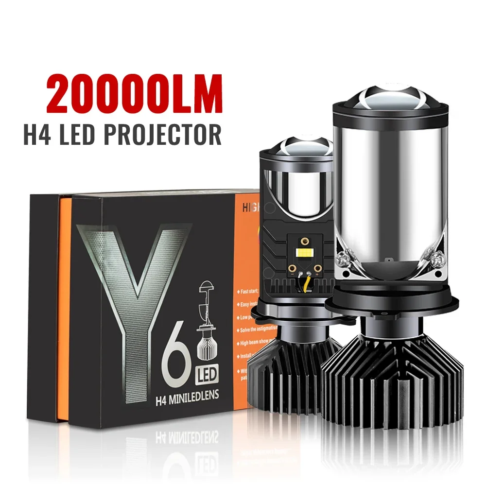 

Canbus Y6 H4 LED 120W Автомобильный Передний фонарь 6500k супер яркий мини-объектив Передний фонарь 12В 24В сфокусированный Y6 H4 Лампа Автомобильный светодиодный H4 автомобильный