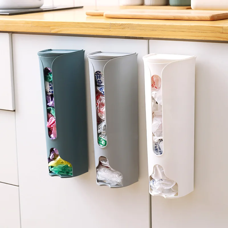 

Wall Hanging Garbage Bag Storage Box Kitchen Plastic Bag Holder Organizer Bathroom Trash Bags Dispenser Kitchen Accessories