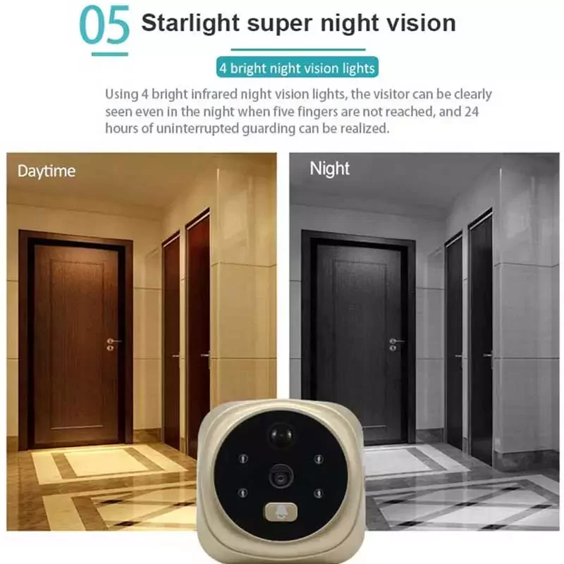 Smart Doorbell Camera Digital home visible Doorbell 120 degree  Viewer video night vision 3.0 inch peephole video Doorbell enlarge