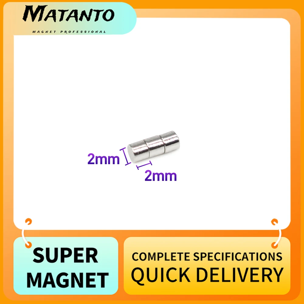 

100/200/500/1000/5000PCS 2x2 Mini Small Magnets Round 2X2 mm Neodymium Magnet Disc 2x2mm Permanent Strong Magnet 2*2