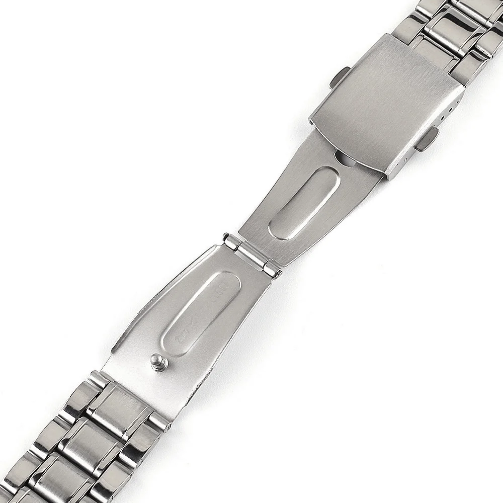 16mm 18mm 20mm 22mm 24mm Stainless Steel Aircraft Buckle Flat End Jubilee Watch Bracelet