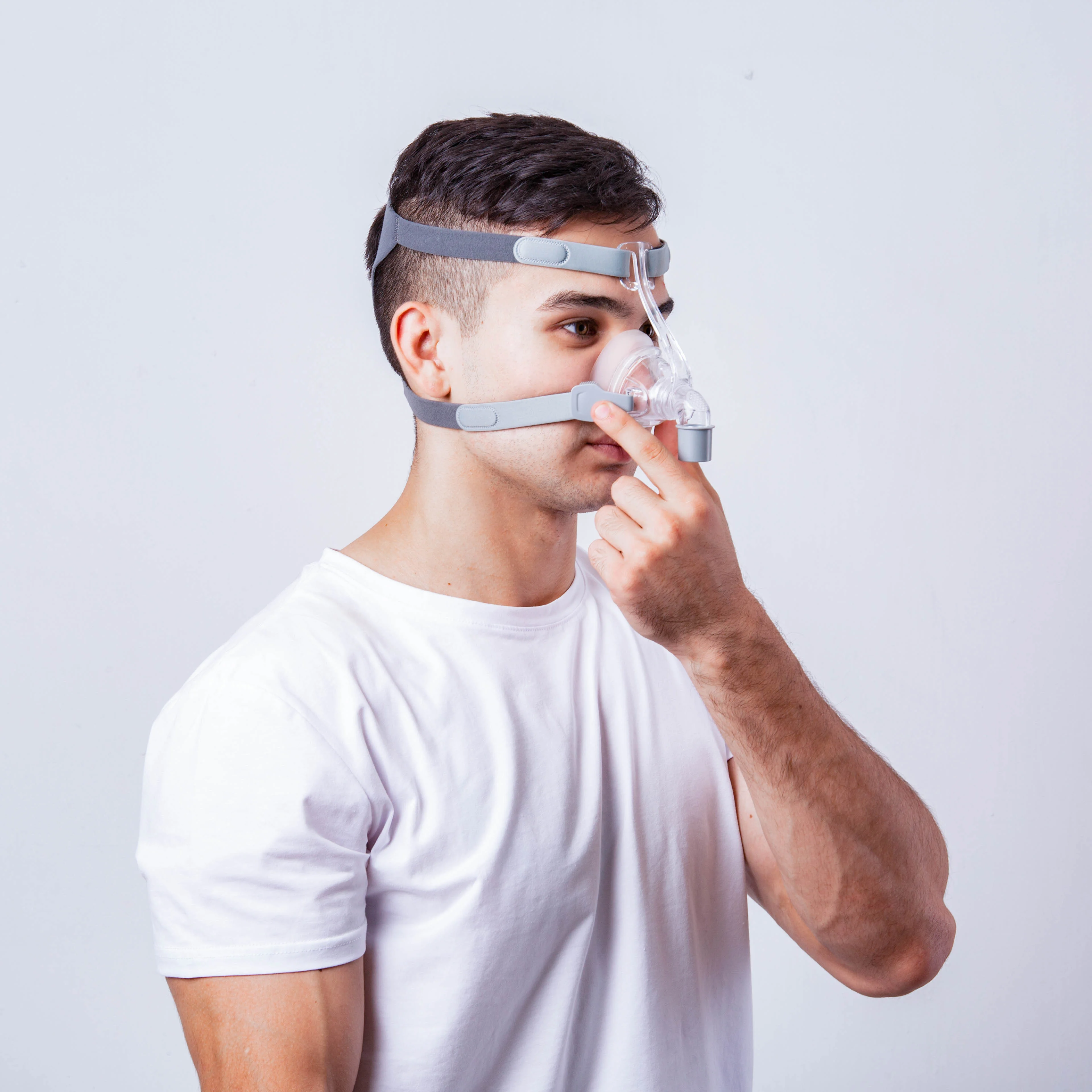 CPAP NM4 маска для носа с головным убором BiPAP апноэ сна против храпа регулируемая