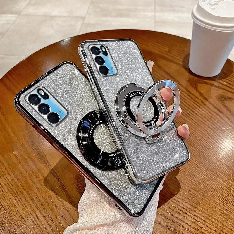 Чехол для OPPO Reno 6 Pro 5G CPH2249 гальваническое покрытие блестящая задняя крышка