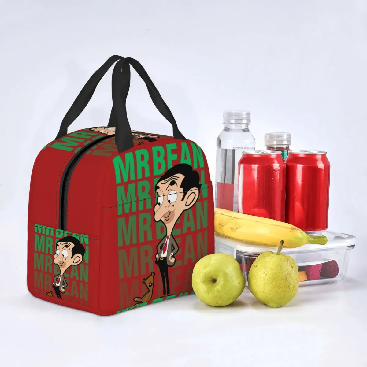 Mr Bean Insulated Lunch Tote Bag for Women British Comedy Tv Movies Portable Cooler Thermal Bento Box Kids School Children images - 6