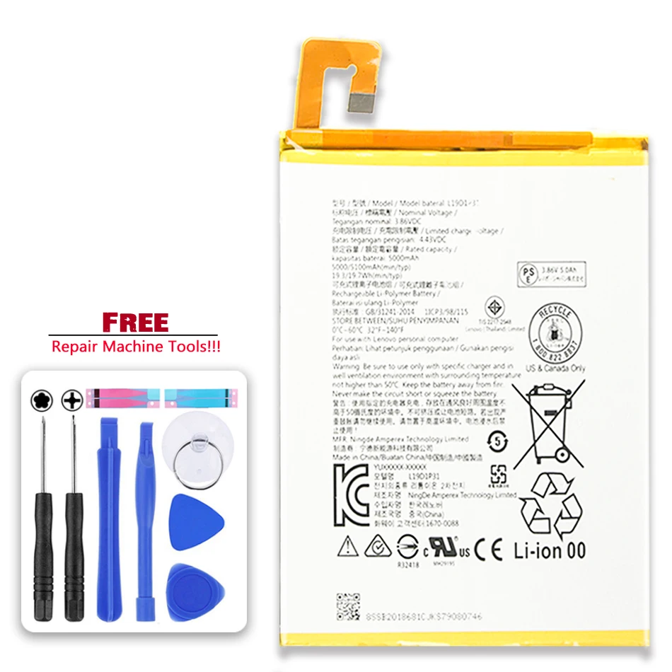 

Battery L19D1P31 5000mAh for lenovo Tab M8 TB-8505F/M/N/I