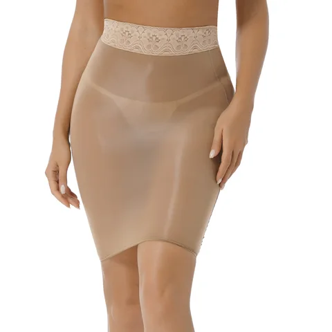 Женская кружевная Лоскутная юбка-карандаш с высокой талией, глянцевые эластичные полупрозрачные Облегающие юбки