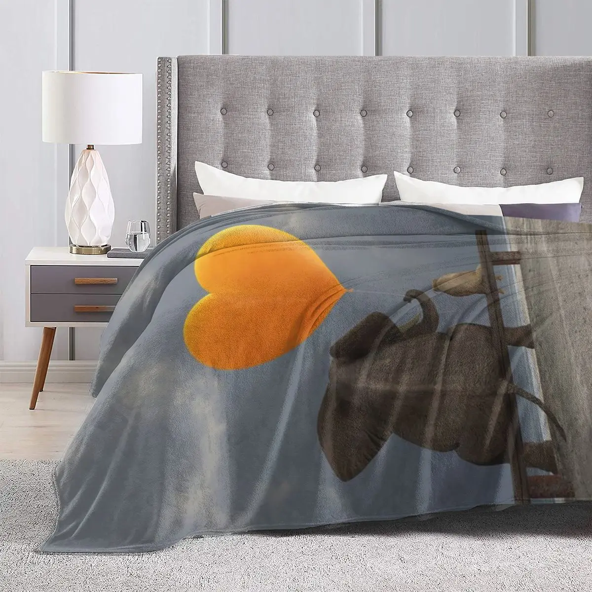 Слон и собака держит шар в форме сердца ультрамягкое Флисовое одеяло