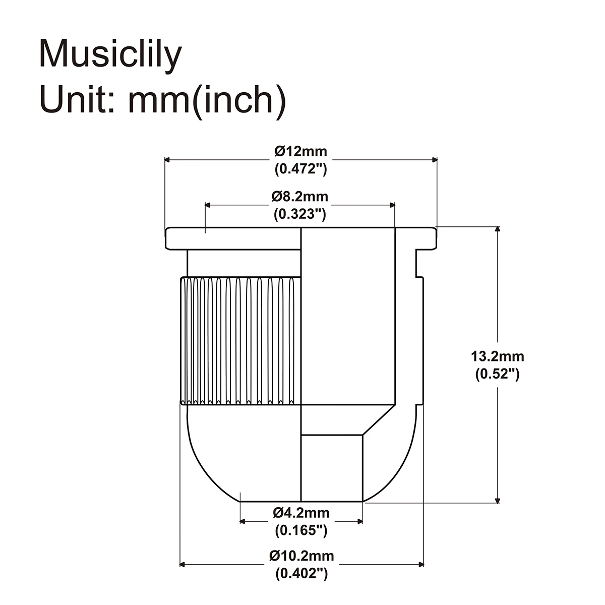 Фото Musiclily Pro 10,2 мм стальные монтажные наконечники для струн для электрического баса (набор из 5 шт.) №2