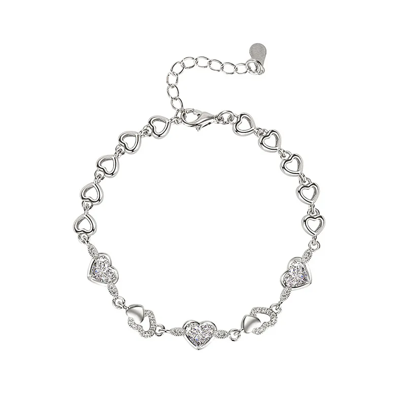 

Solid Pulseras De Ley 925 Mujer Charm Bracelet Females 925 Sterling Silver Pulseira Feminina Bizuteria Diamond Gemstone Bracelet
