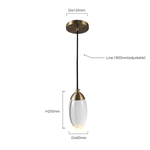 Современные подвесные светильники в виде хрустального шара, лампы в скандинавском стиле, медное освещение для спальни, прикроватное освещение с одной головкой, маленькая Подвесная лампа для бара, коридора