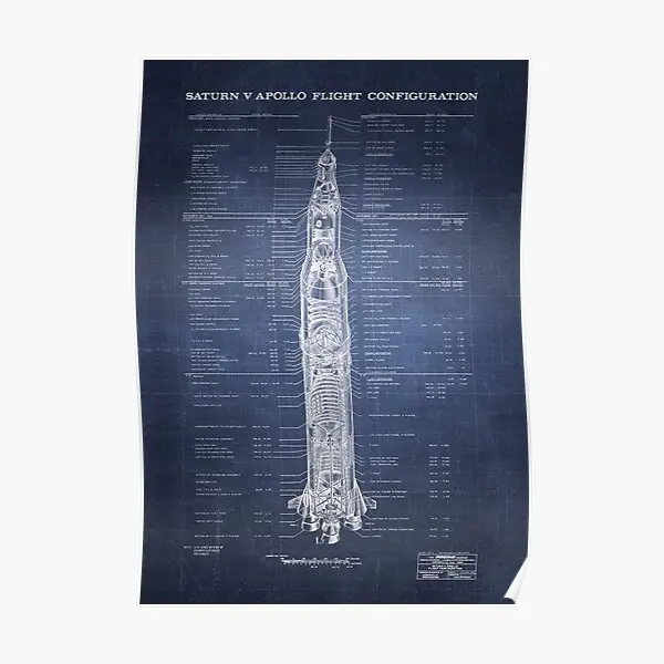 Аполлон Сатурн V Blueprint In High Resolu Плакат Украшение Печать Современная Фреска