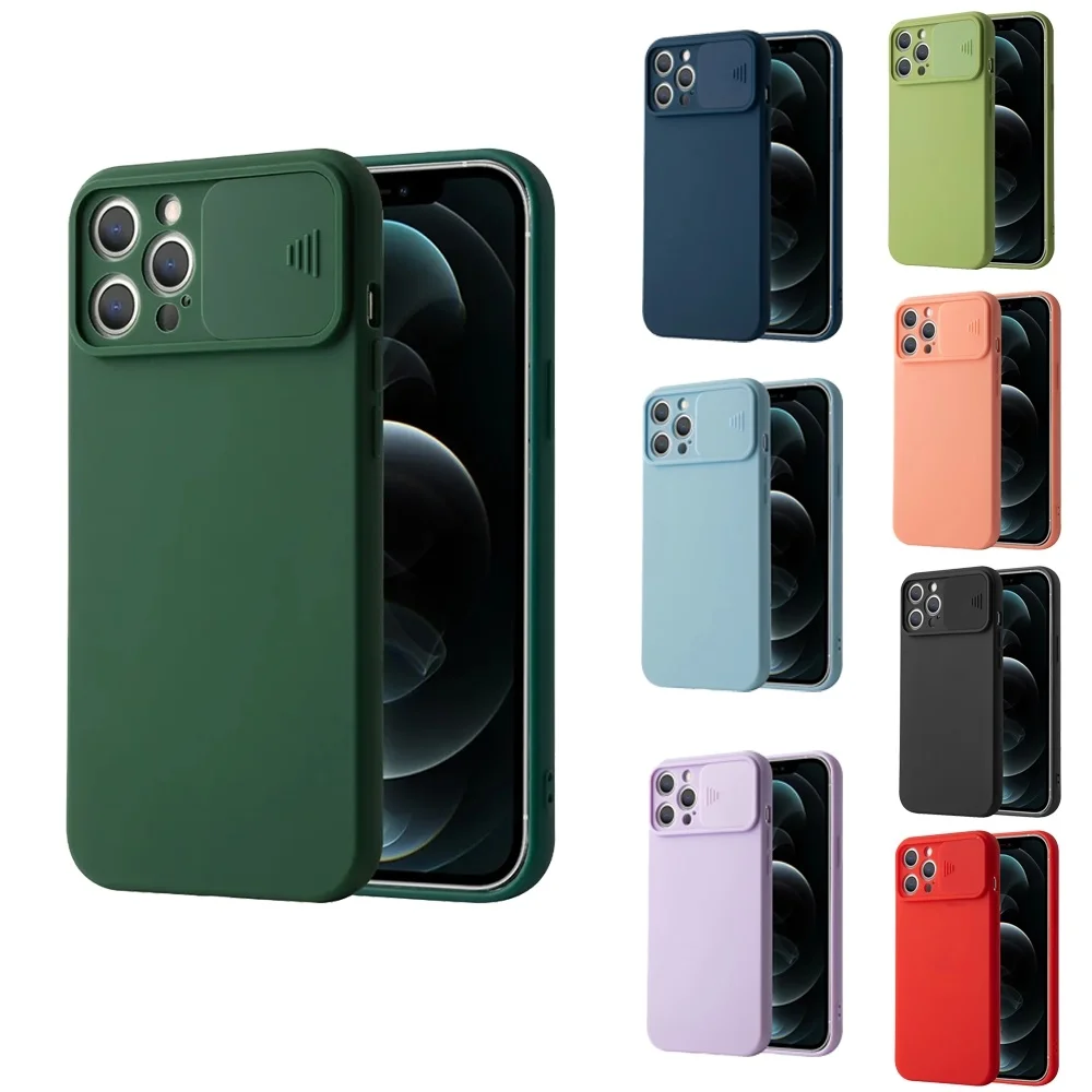 

Luxury Candy Color Push Window Phone Case Coque For iPhone 12 Mini 11 Pro XS MAX X XR 7 8 Plus SE 2020 Soft Silicone Back Cover