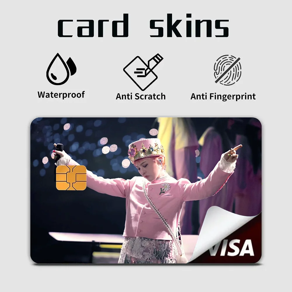 

Kpop G-D-наклейки с драконами, наклейки для банковских кредитных карт, кожный чехол для карты метро, водонепроницаемые съемные наклейки для дебетовых чехлов