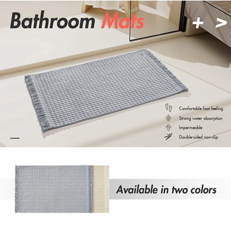 Коврик для ванной в стиле бохо с кисточкой маленький хлопковый тканый рандомный