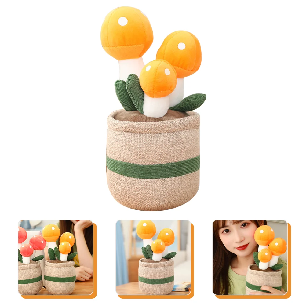 

Potted Mushroom Flower Embellishments For Kids Desktop Faux Fake Model Small Figurine Simulated