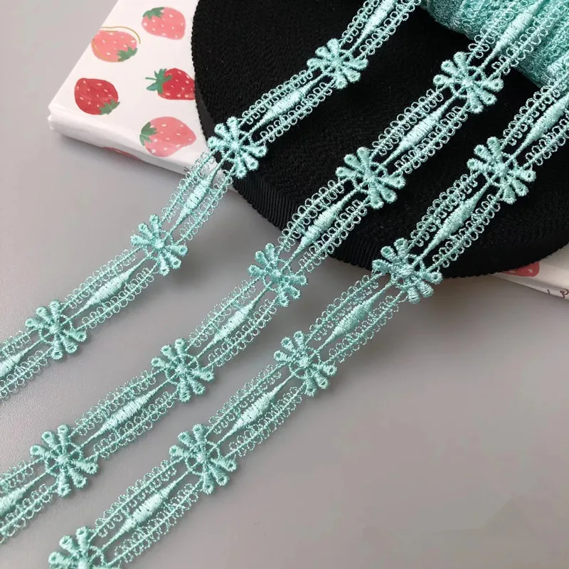 7 ярдов, 1,5 см, ширина, блестящая искусственная зеленая Цветочная полая Венецианская кружевная ткань «сделай сам», аксессуары для одежды различной одежды, бюстгальтера, юбки