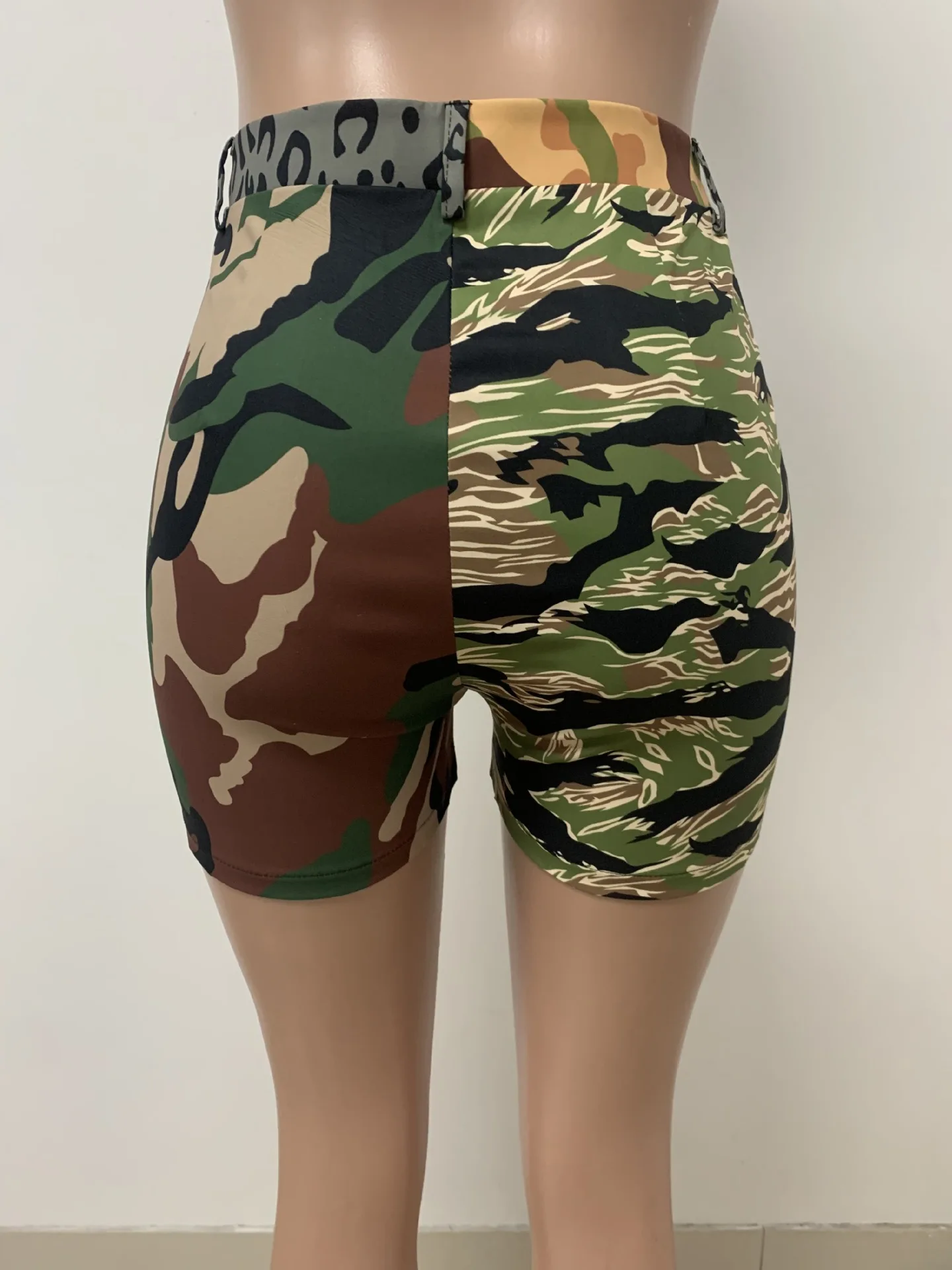 Fashion Camouflage Patchwork Women Botton Shorts Summer High Waist Cotton Y2K Skinny Bottoms Streetwear Casual Short Pants 2023
