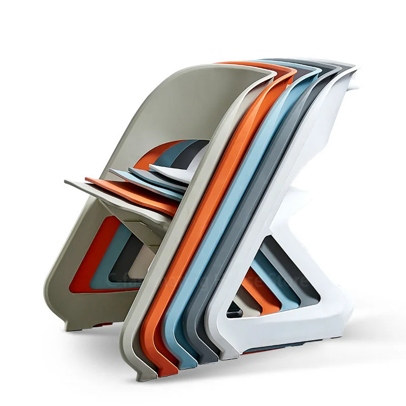 

Nordic Macaron Colorful Plastic Chair Office Restaurant Conference Back Chair House Study Bedroom Lounge Furniture Chairs