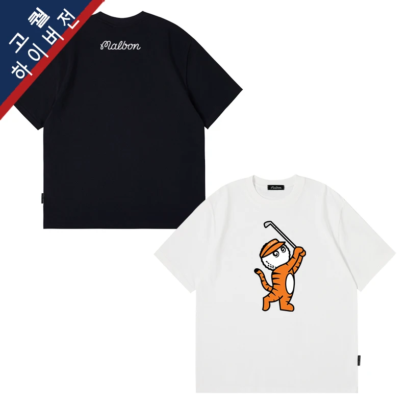 

New Tiger Series Pure Cotton Short Sleeve Training T-shirt Breathable Sports Shirt for Men and Women Golf Wear