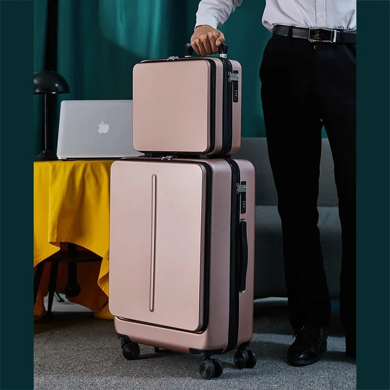 Передний открывающийся чемодан для ноутбука маленькая 20-дюймовая троллейка