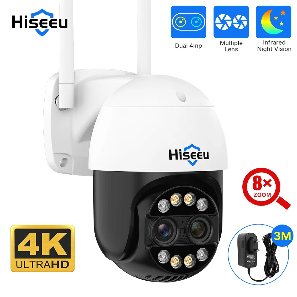 

IP-камера видеонаблюдения, 8 Мп, 4K, 8-кратный зум, PTZ, Wi-Fi