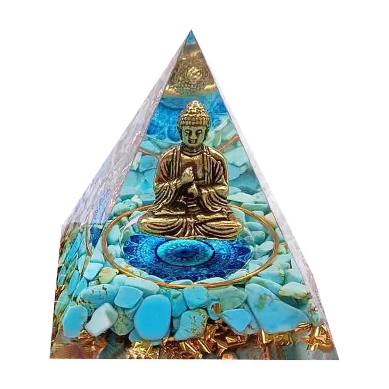 

Natural Stone Buddha Pyramid Crystals Orgone Energy Generator Healing Reiki Chakras Meditation Ornaments Crafts Room Decor