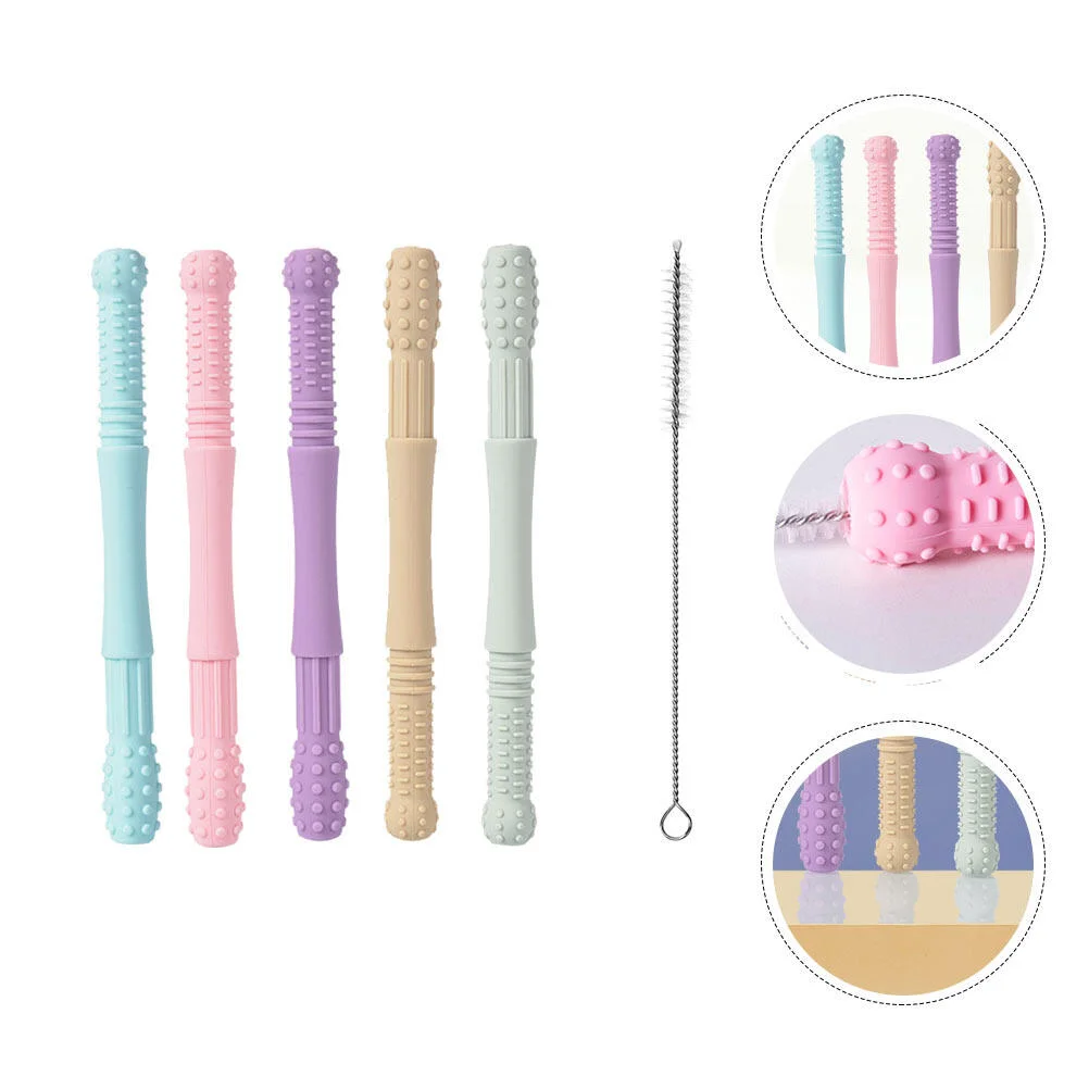 

Teether Babies Toys Teething Tube Baby Silicone Grinding Silica Gel Infant Molar Chew