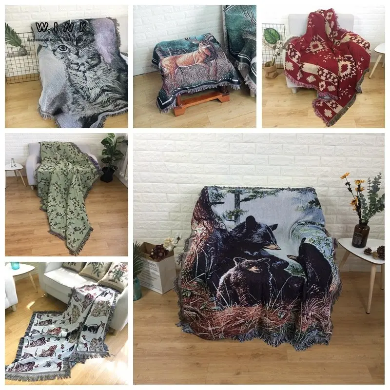 

Кобеленовый свитер, открытый жаккардовый одеяло из синели в скандинавском стиле для дивана, полностью Хлопковое одеяло, эстетическое комна...