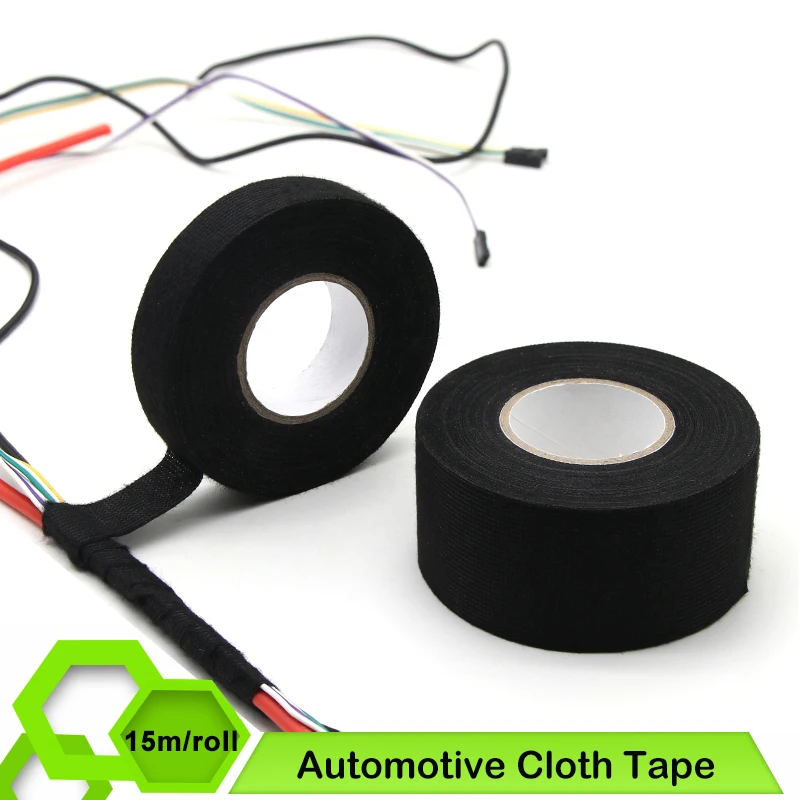 15 м ширина 9/15/25/40/50 мм термостойкая клейкая тканевая лента для автомобильного жгута проводов, защита ткацкого станка