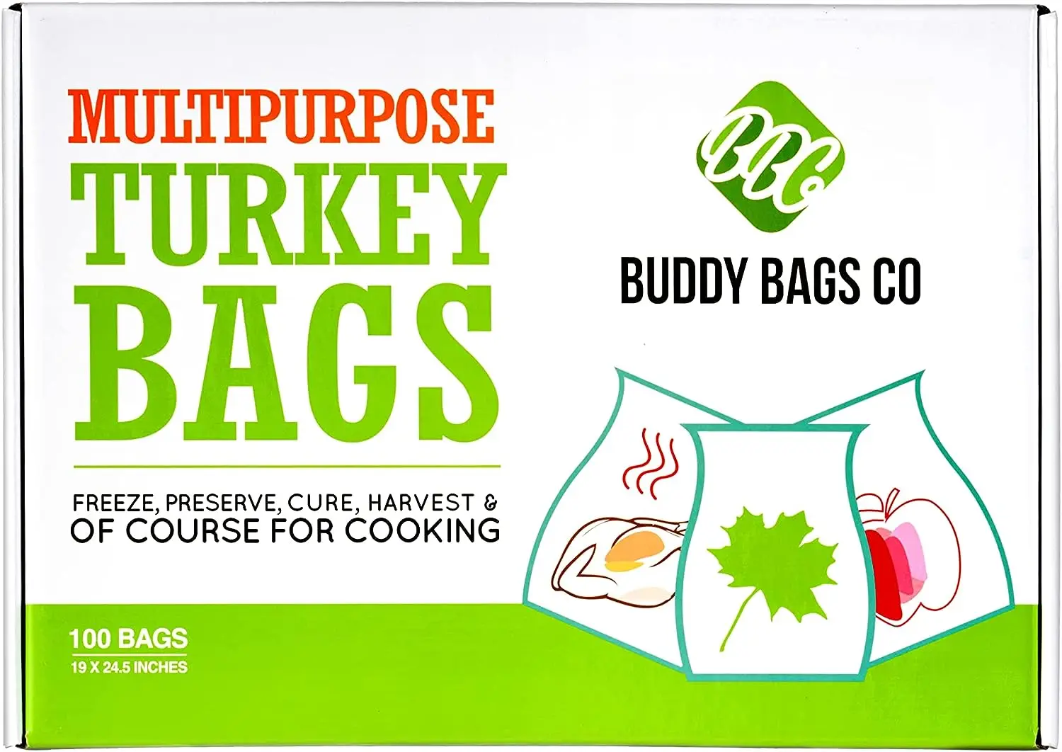 

Co Multipurpose Turkey Oven Bags - 19" x 24.5" - 100 Pack