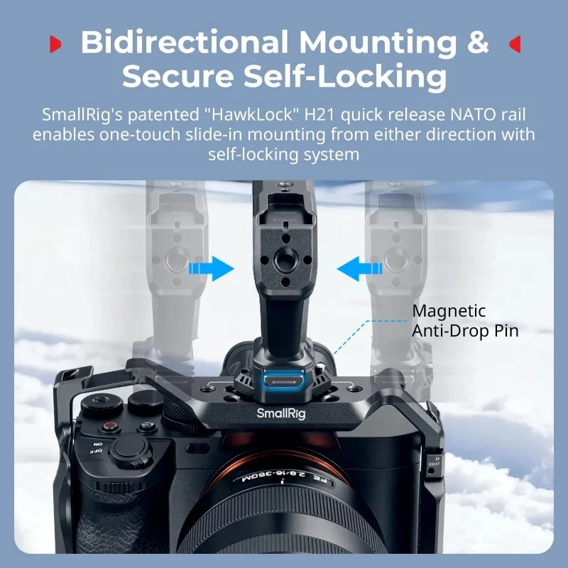 Фото SmallRig 5632 Быстросъемная верхняя рукоятка с двусторонним креплением и совместимой направляющей QR-Slide NATO для ARRI с винтом 1/4