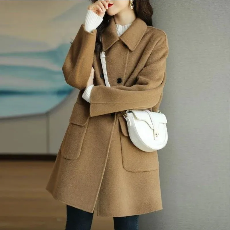 

Autumn Winter Woolen Coat For Women Thickening Korean Fashion Warm Blazers Jackets Coats Women Clothing
