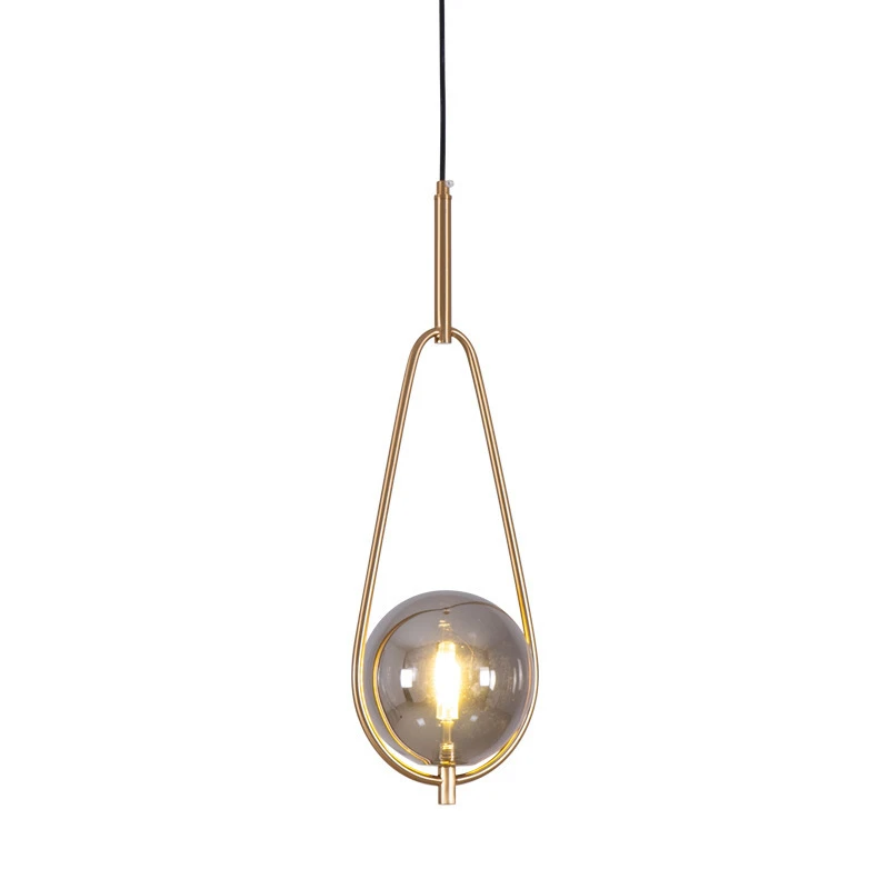 

Modern Simple Bedroom Bed Creative Single Pendant Lamp Nordic Personality Bar Restaurant Glass Ball Decoration Lighting Fixture