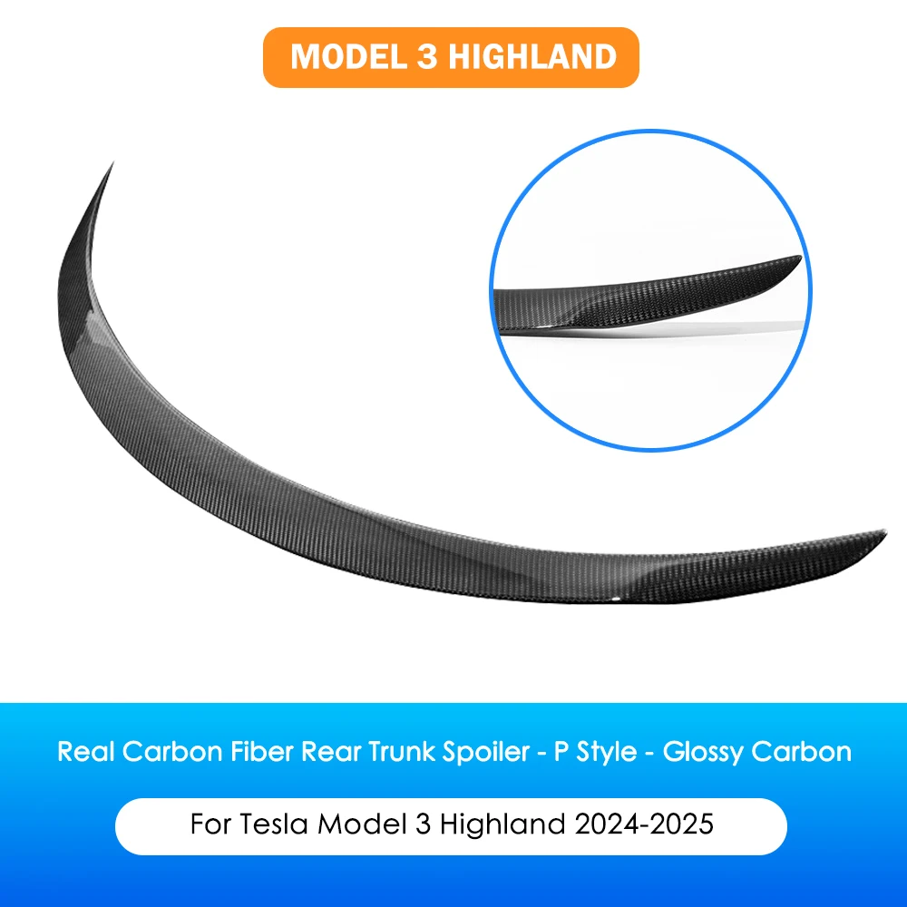 

Настоящий карбоновый спойлер на багажник для Tesla Model Y Juniper, Model 3 Highland 2025-2026: Диффузор-крыло, внешние аксессуары