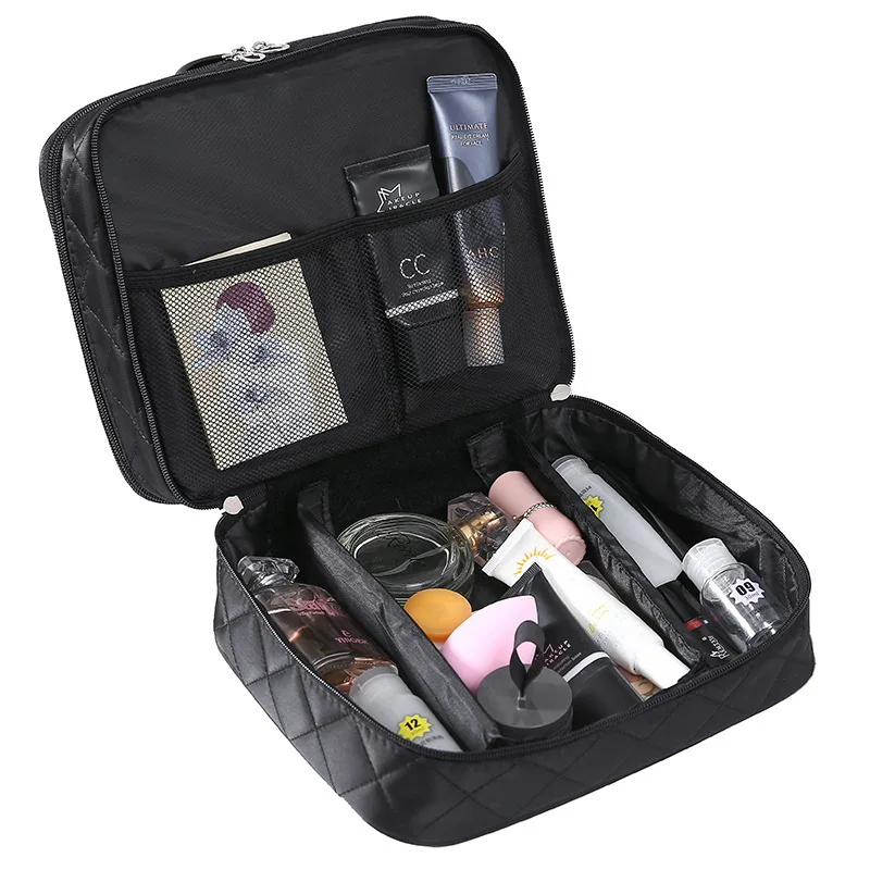 

Корейская версия большой емкости нейлоновая разделительная косметичка двойная мочалка Женская водонепроницаемая косметичка для хранения