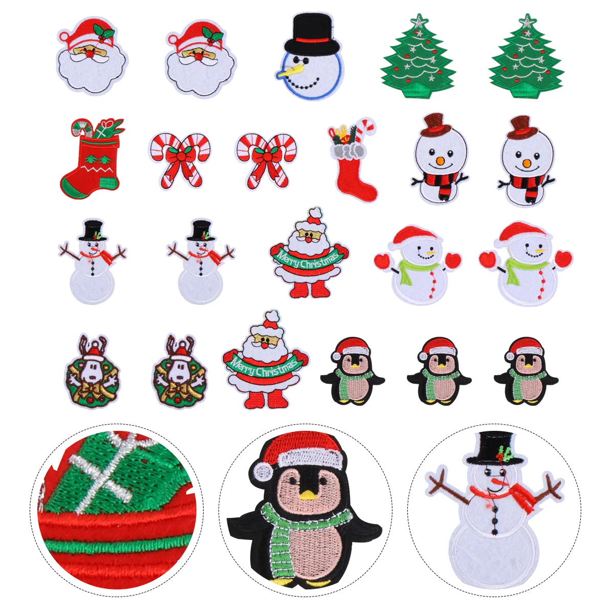 

Patch Christmas Patchessew Applique Fabric Embroidered Sewing Embroidery Ironappliques Xmas Cloth Patchwork Diy Clothing Theme