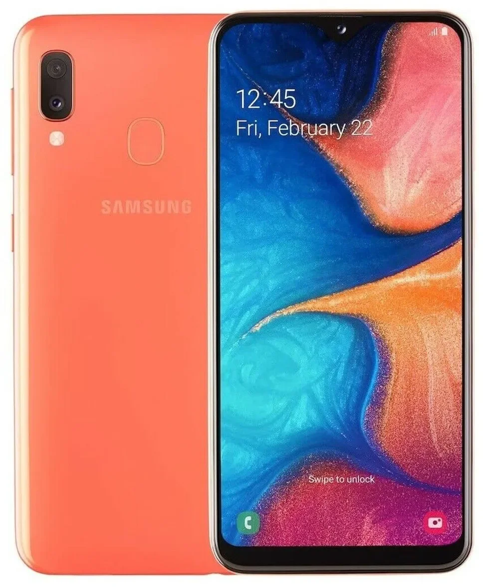 Оригинальный разблокированный смартфон Samsung Galaxy A20e A202F/DS с двумя SIM-картами