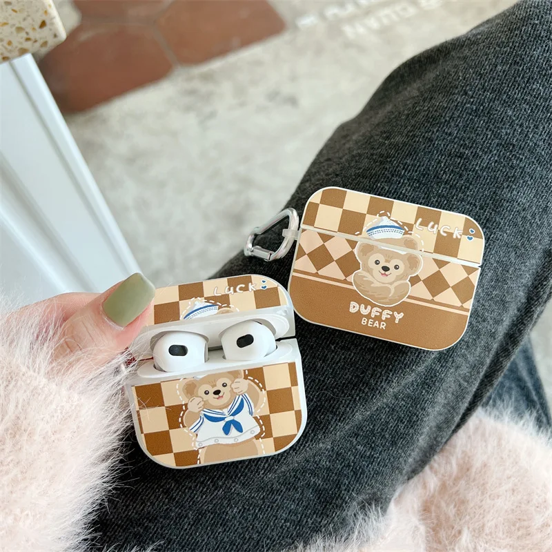

Cartoon Bear Checkerboard AirPods 3 Case Apple AirPods 2 Case Cover AirPods Pro Case IPhone Earphone Accessories Air Pod Case
