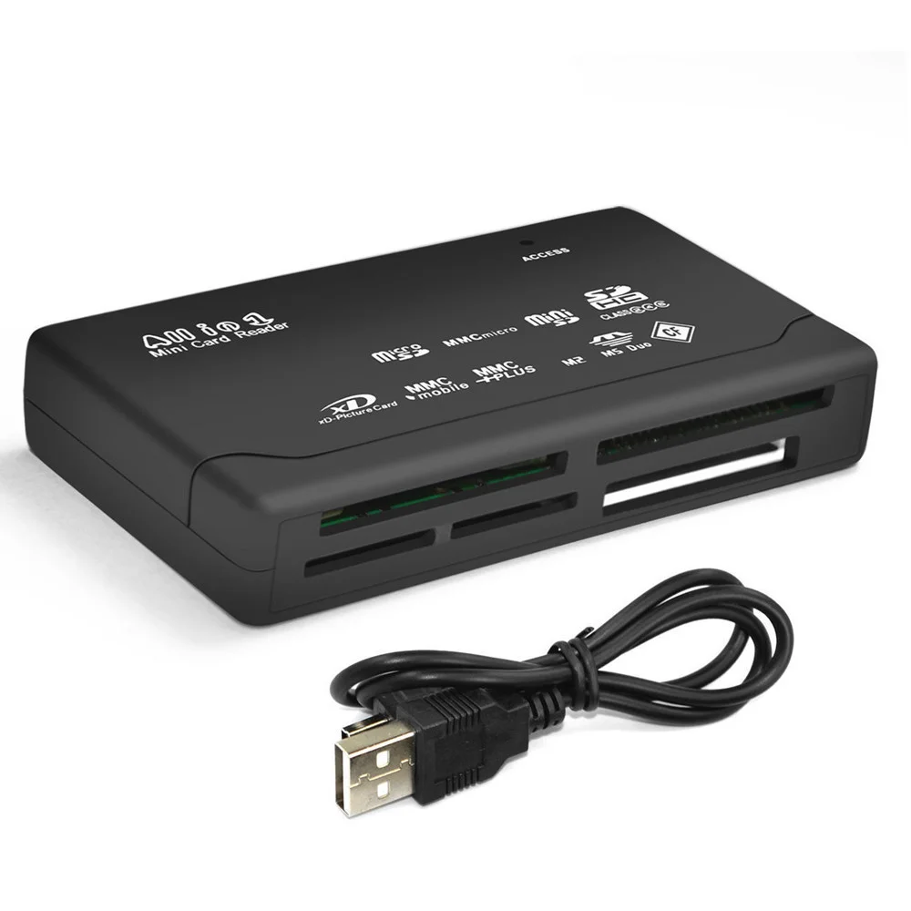 

Высокоскоростной USB 2,0 Кардридер Все в одном для всех цифровых карт памяти CF SD Micro SD SDHC SDXC MS чтение и запись с USB-кабелем