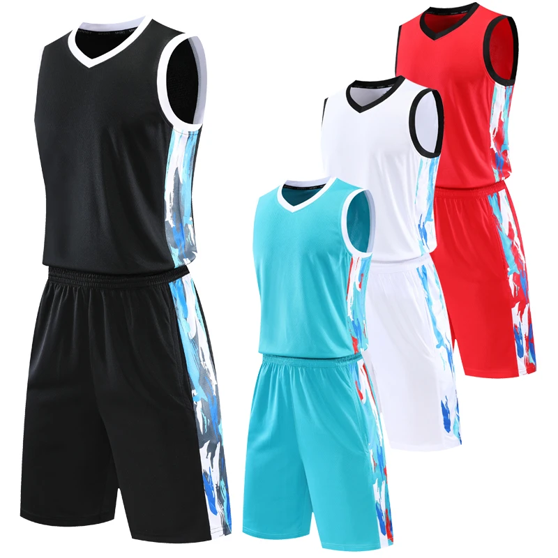 

Дышащие комплекты, мужские баскетбольные рубашки на заказ, быстросохнущие уличные тренировочные майки и шорты с принтом, костюмы для бега, ...