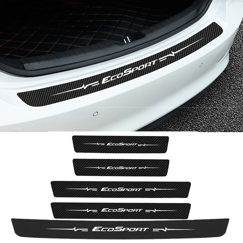 

Украшение для автомобильной двери из углеродного волокна для Ford Ecosport Logo Anit Kick Film защитные наклейки на пороги багажника