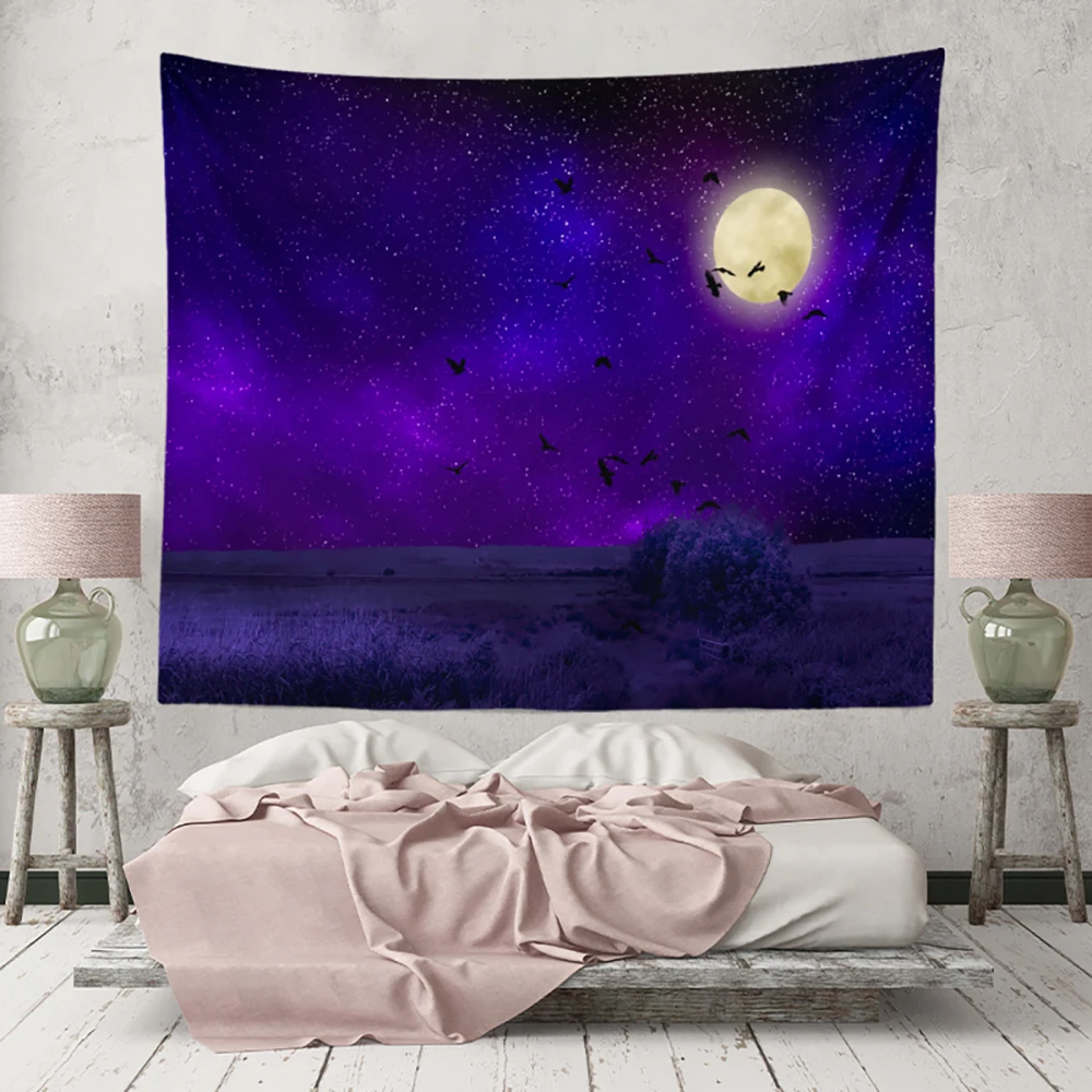 Настенный гобелен с принтом тыквы и ужасов на Хэллоуин 230x180 см