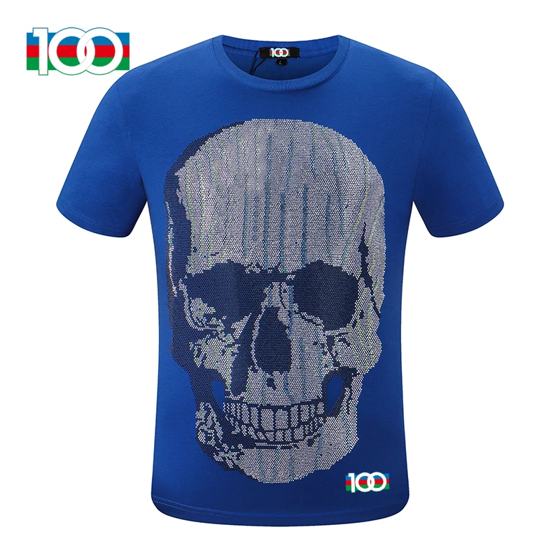 

Starbags Original design 2022 Middle East high quality diamond skull German brand round neck men's Short Sleeve T-Shirt