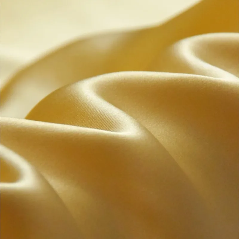 Шелковая бежевая однотонная креп-атласная ткань 16 м высококачественная для