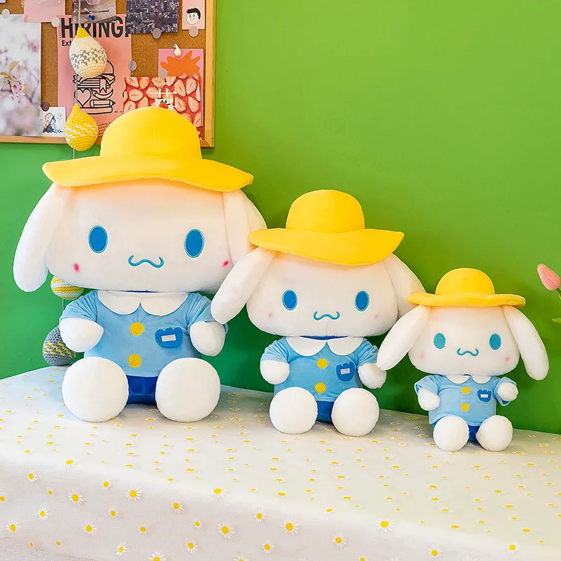 

НОВАЯ шапка Cinnamoroll Sanrio, плюшевая игрушка, милая большая кукла, подушка, удобный мягкий подарок для детей на день рождения, мультяшная анимаци...