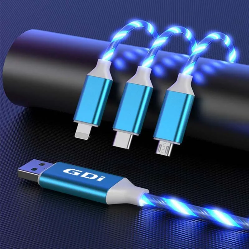 Автомобильный Стайлинг 3 в 1 Type C Lightning Micro USB кабель для быстрой зарядки Hyundai GDI