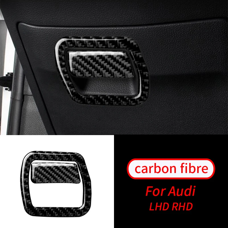 

For Audi A4 B9 A5 17-19 Real Carbon Fiber Main Driving Storage Box Grab Handle Decoration Cover Trim Car Accessory