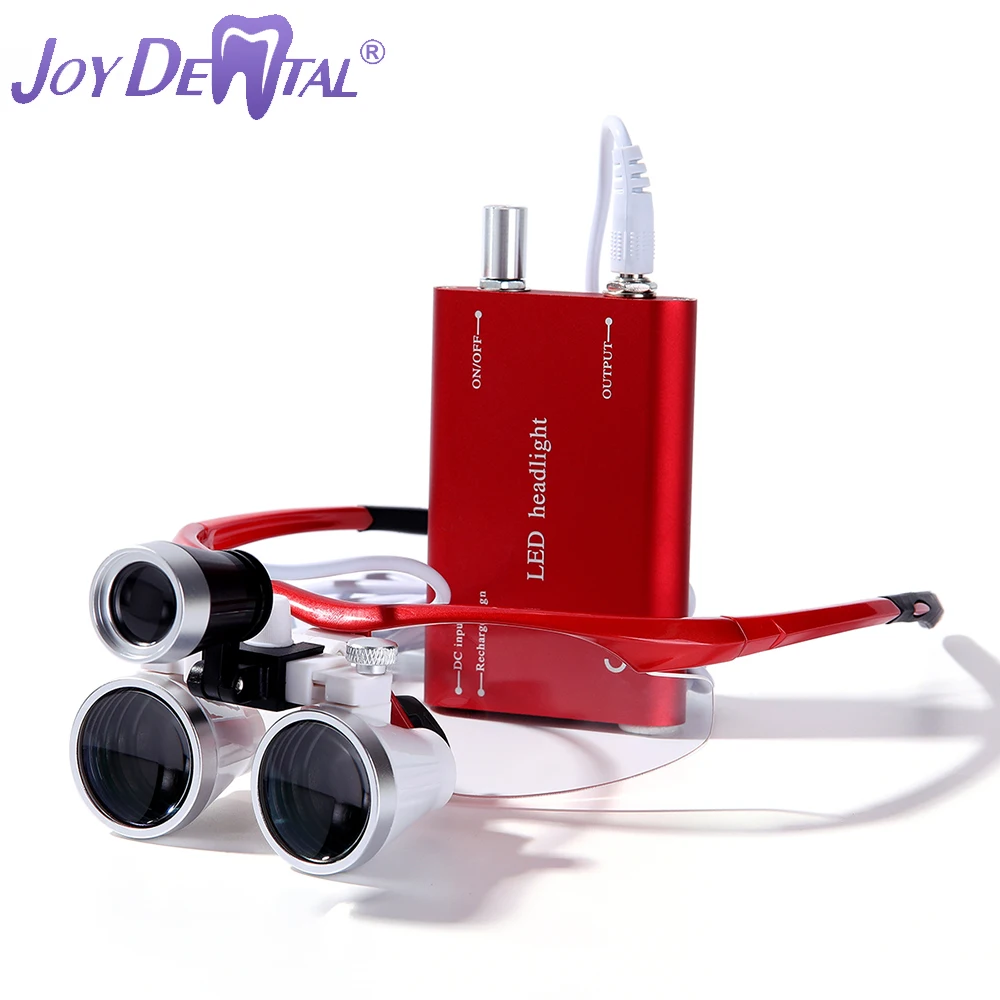 

Dental 3.5X Magnification Binocular Dental Loupe Surgical Magnifier With LED Headlight Medical Operation Assistant Tool
