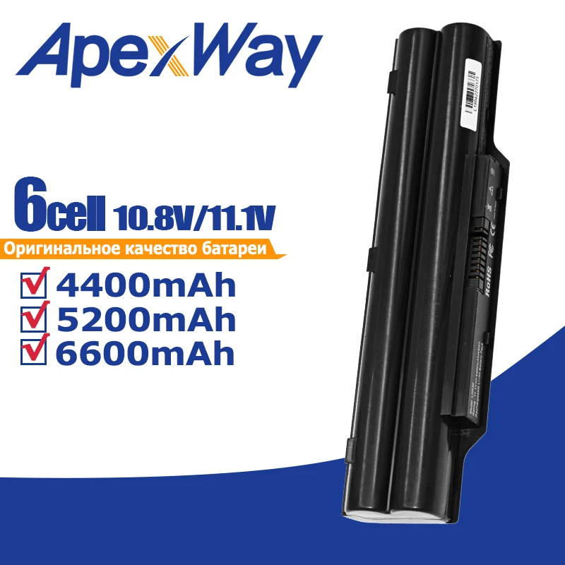 

Apexway FMVNBP186 Laptop Battery For Fujitsu LifeBook A530 AH531 A531 PH521 AH530 LH520 CP477891-01 FPCBP250 BP250 FPCBP250