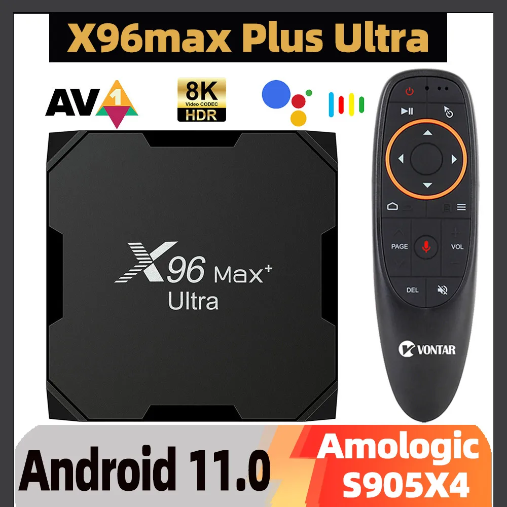 

Приставка Смарт-ТВ X96Max Plus, 4 + 32/64 ГБ, Android 11, Amlogic S905X4